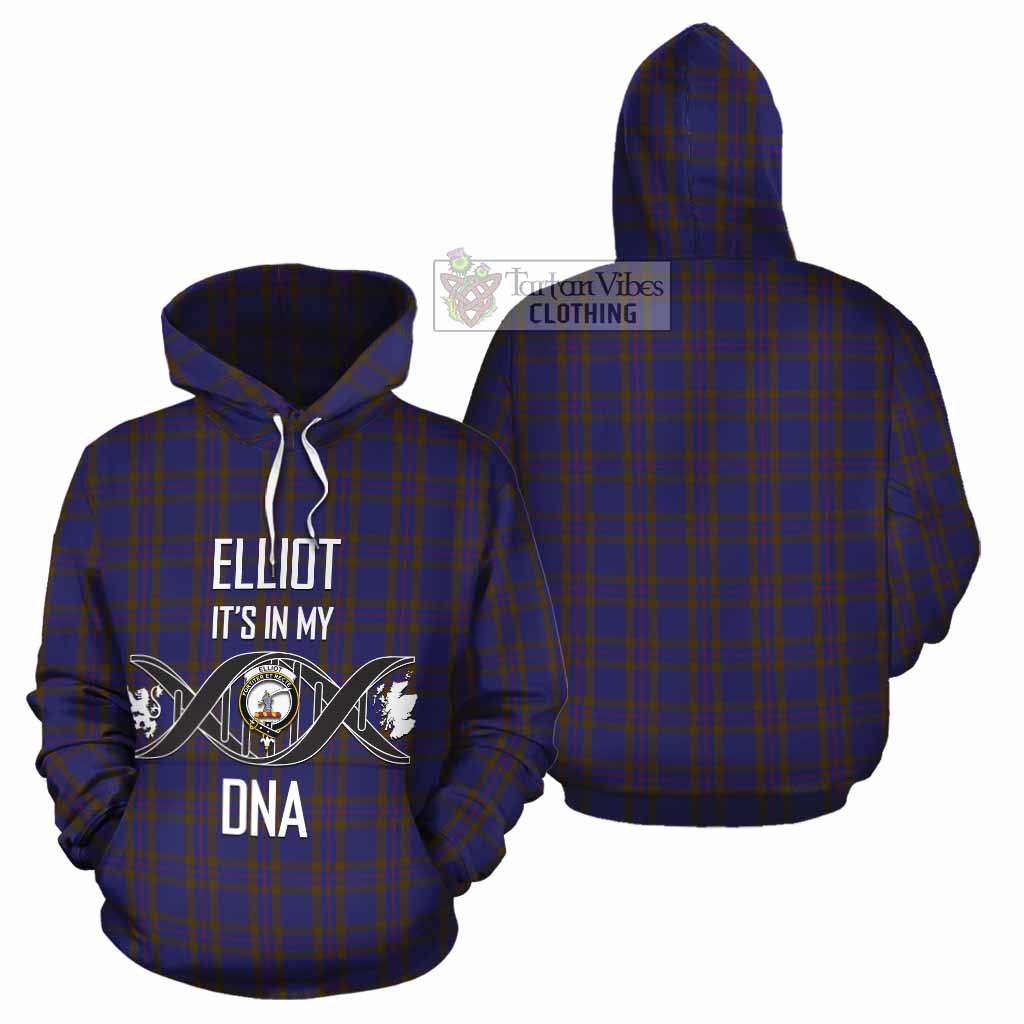 Tartan Vibes Clothing Elliot Tartan Cotton Hoodie with Family Crest DNA In Me Style