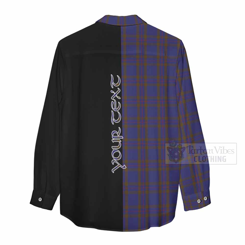 Tartan Vibes Clothing Elliot Tartan Women's Casual Shirt with Family Crest and Half Of Me Style