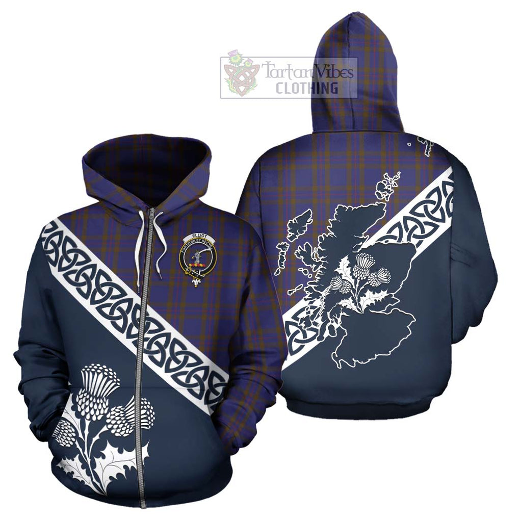 Tartan Vibes Clothing Elliot Tartan Hoodie Featuring Thistle and Scotland Map