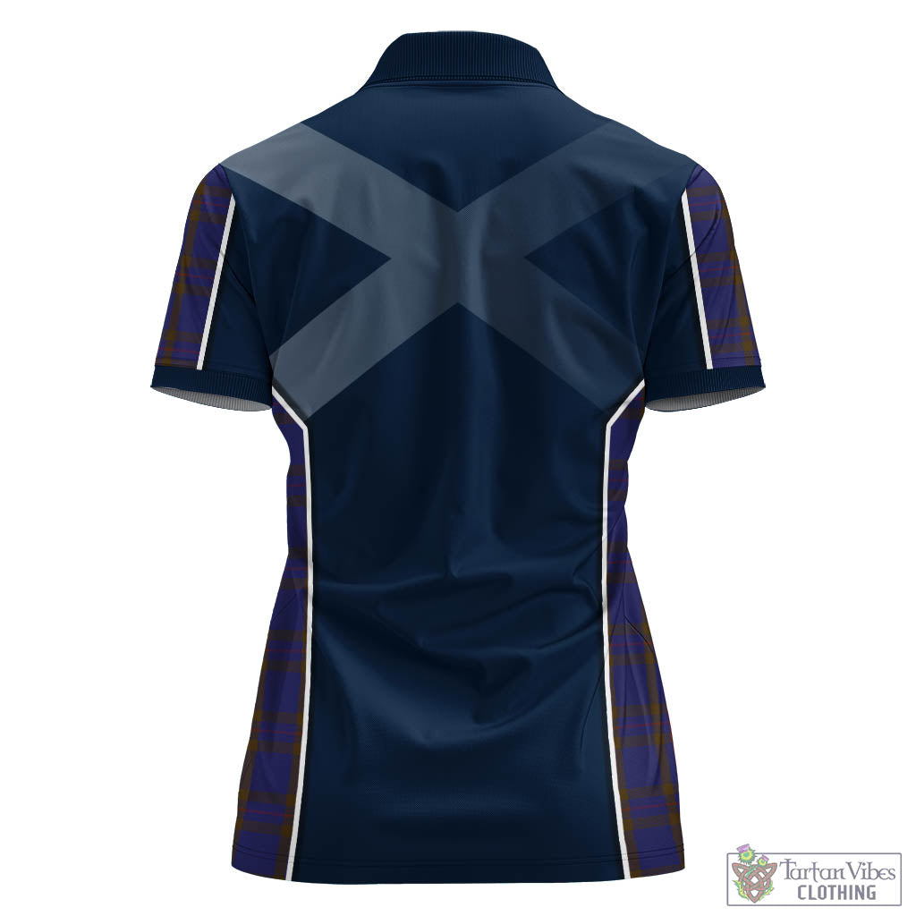 Tartan Vibes Clothing Elliot Tartan Women's Polo Shirt with Family Crest and Scottish Thistle Vibes Sport Style