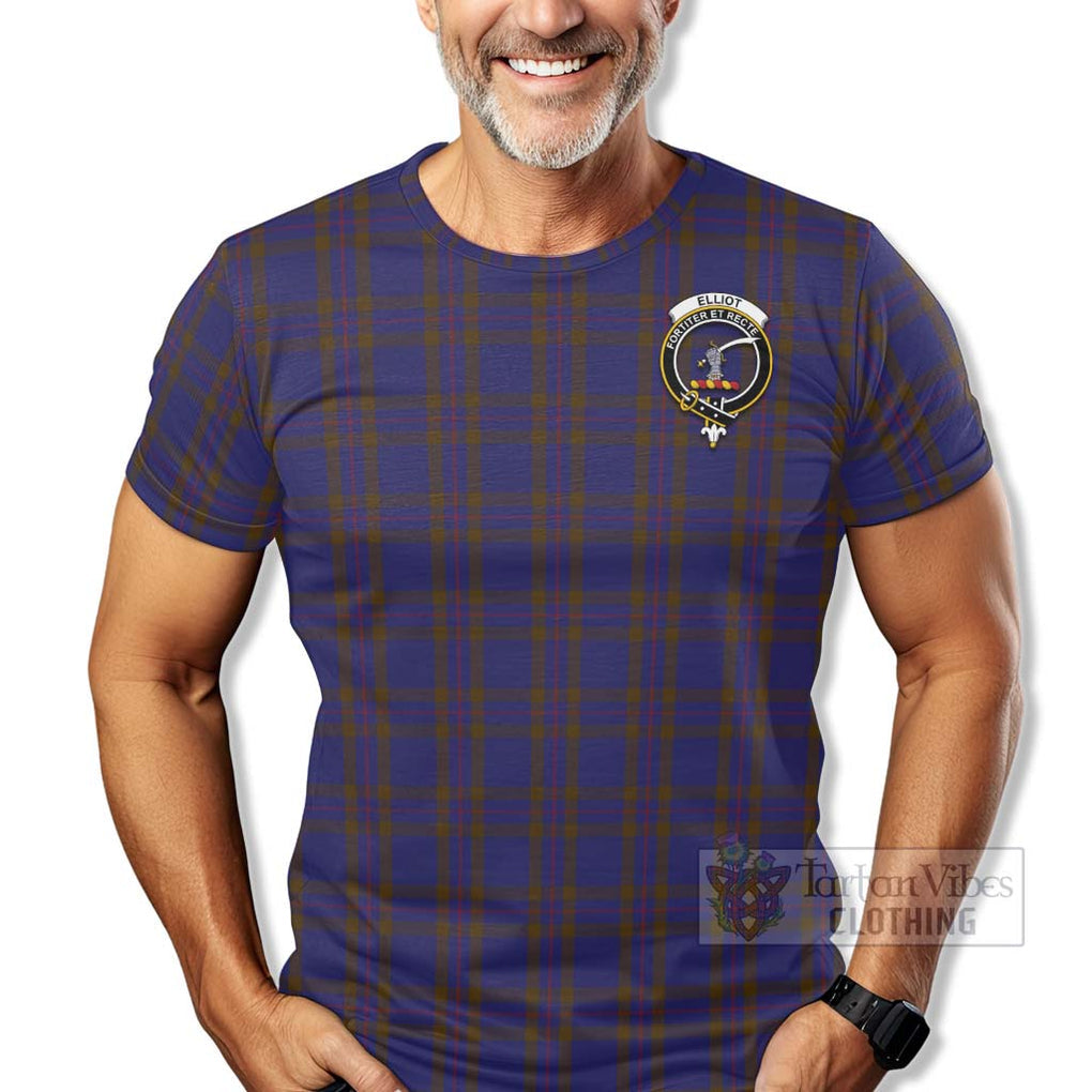 Tartan Vibes Clothing Elliot Tartan T-Shirt with Family Crest Celtic Skull Style