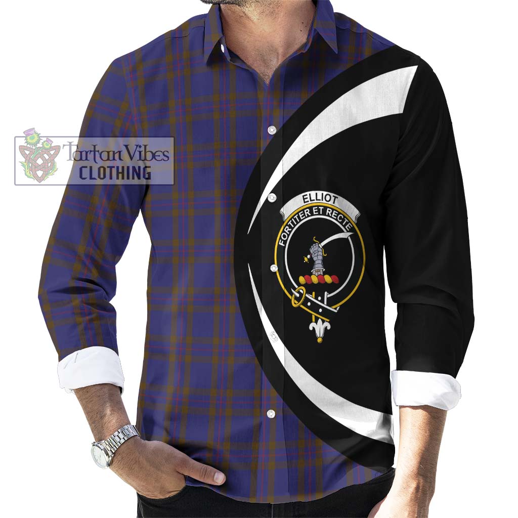 Elliot Tartan Long Sleeve Button Up with Family Crest Circle Style - Tartan Vibes Clothing