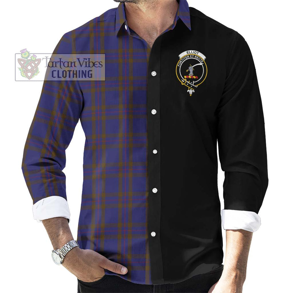 Elliot Tartan Long Sleeve Button Shirt with Family Crest and Half Of Me Style - Tartanvibesclothing Shop