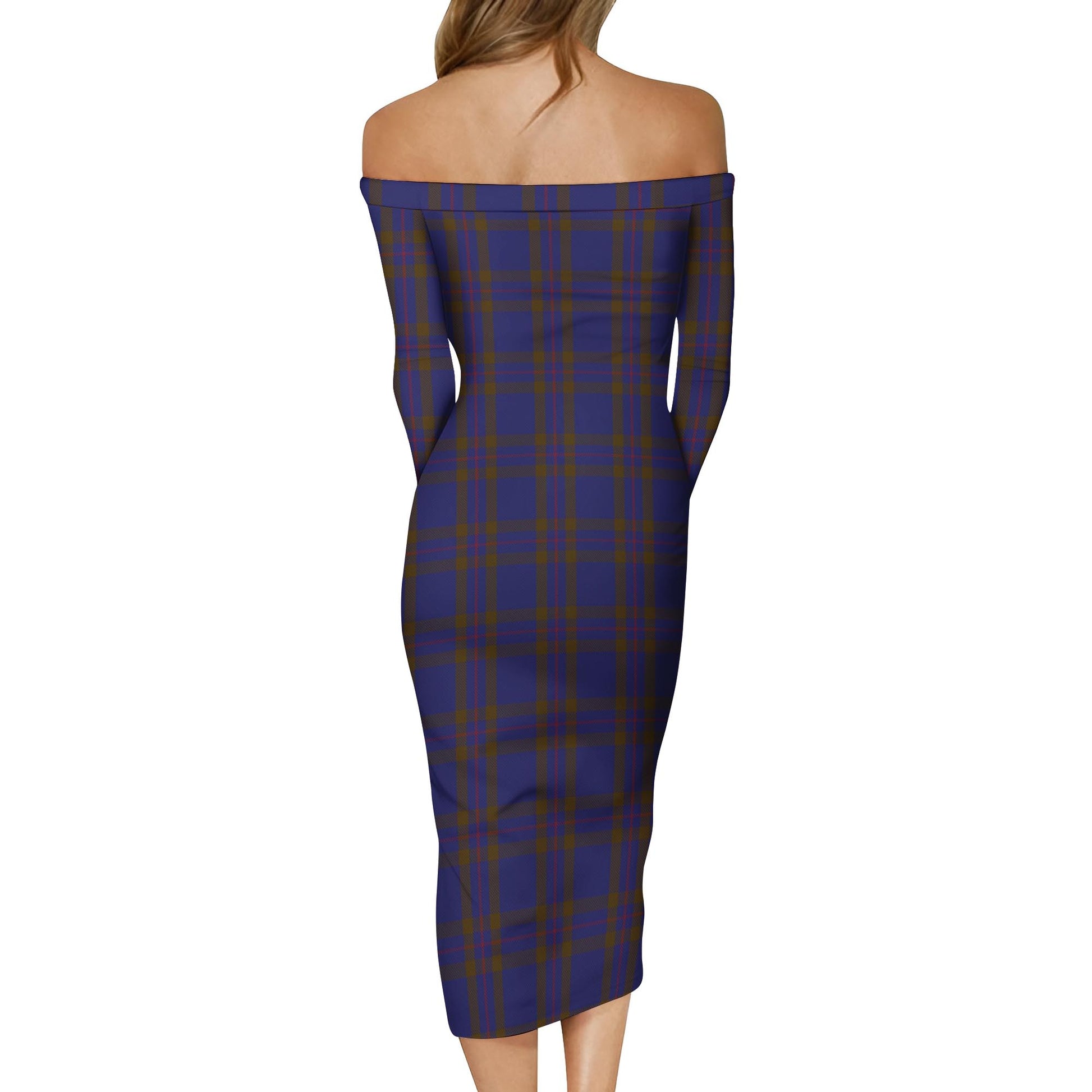 Elliot Tartan Off Shoulder Lady Dress - Tartanvibesclothing