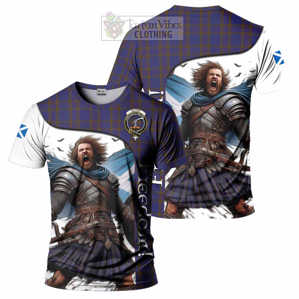 Elliot Crest Tartan T-Shirt Inspired by the Freedom of Scottish Warrior