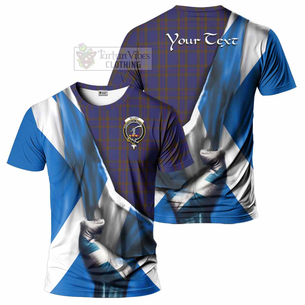 Tartan Vibes Clothing Elliot Tartan T-Shirt with Family Crest Scotland Patriotic Style