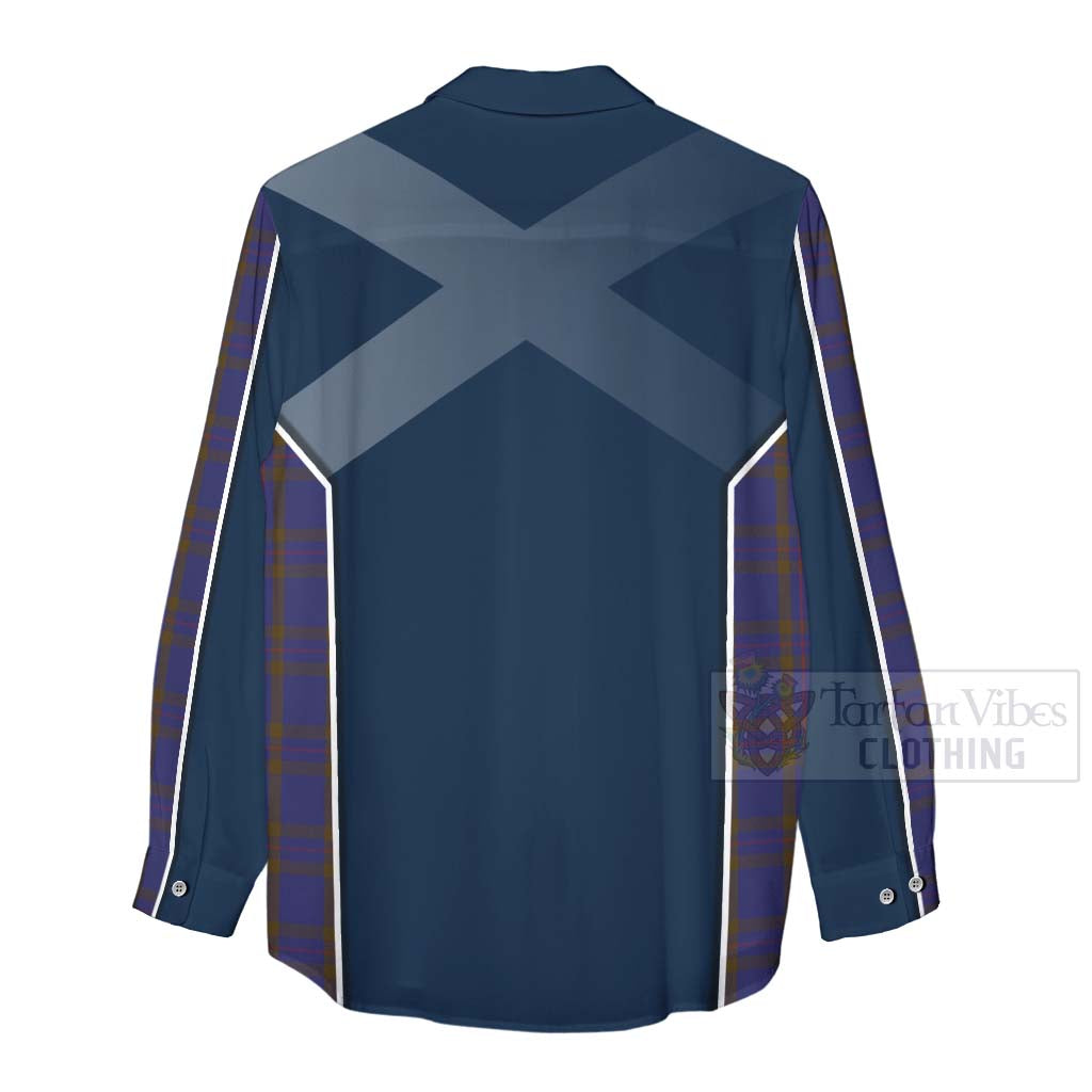 Tartan Vibes Clothing Elliot Tartan Women's Casual Shirt with Family Crest and Scottish Thistle Vibes Sport Style