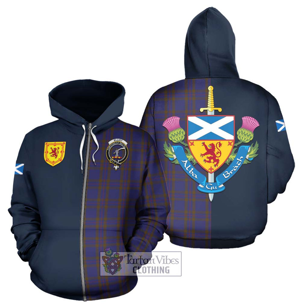 Tartan Vibes Clothing Elliot Tartan Hoodie with Scottish Lion Royal Arm Half Style