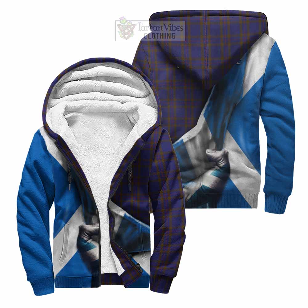 Tartan Vibes Clothing Elliot Tartan Sherpa Hoodie with Family Crest Scotland Patriotic Style