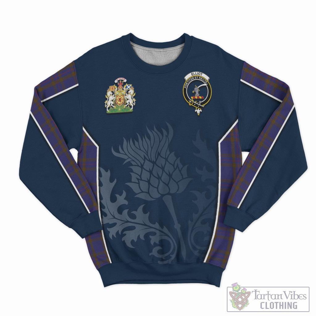 Tartan Vibes Clothing Elliot Tartan Sweatshirt with Family Crest and Scottish Thistle Vibes Sport Style