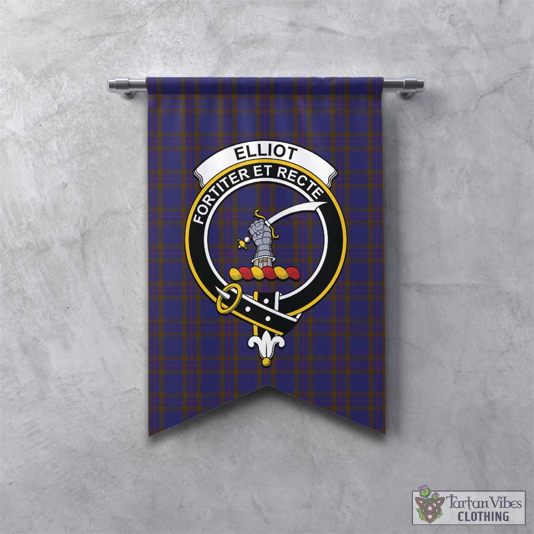 Tartan Vibes Clothing Elliot Tartan Gonfalon, Tartan Banner with Family Crest