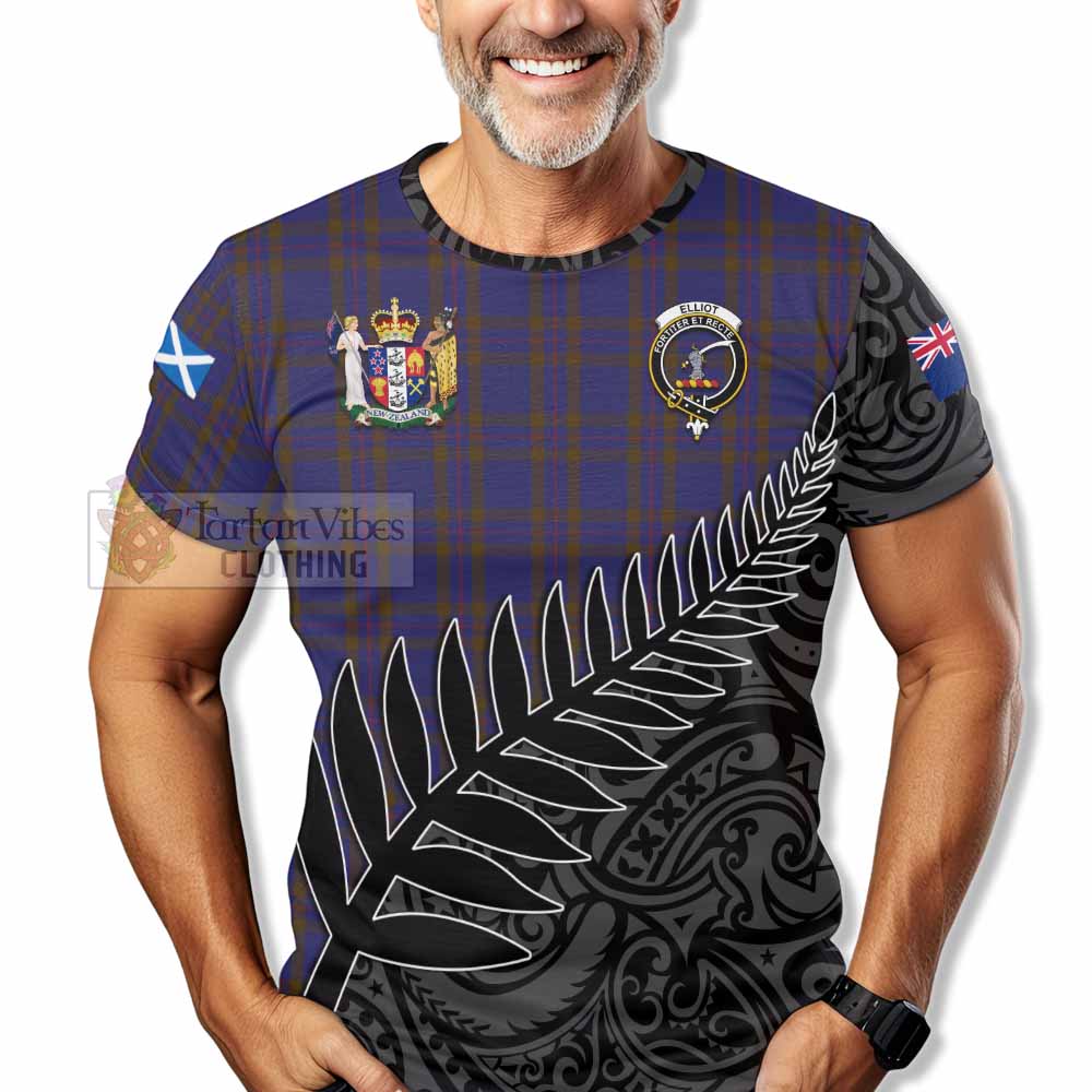 Tartan Vibes Clothing Elliot Crest Tartan T-Shirt with New Zealand Silver Fern Half Style