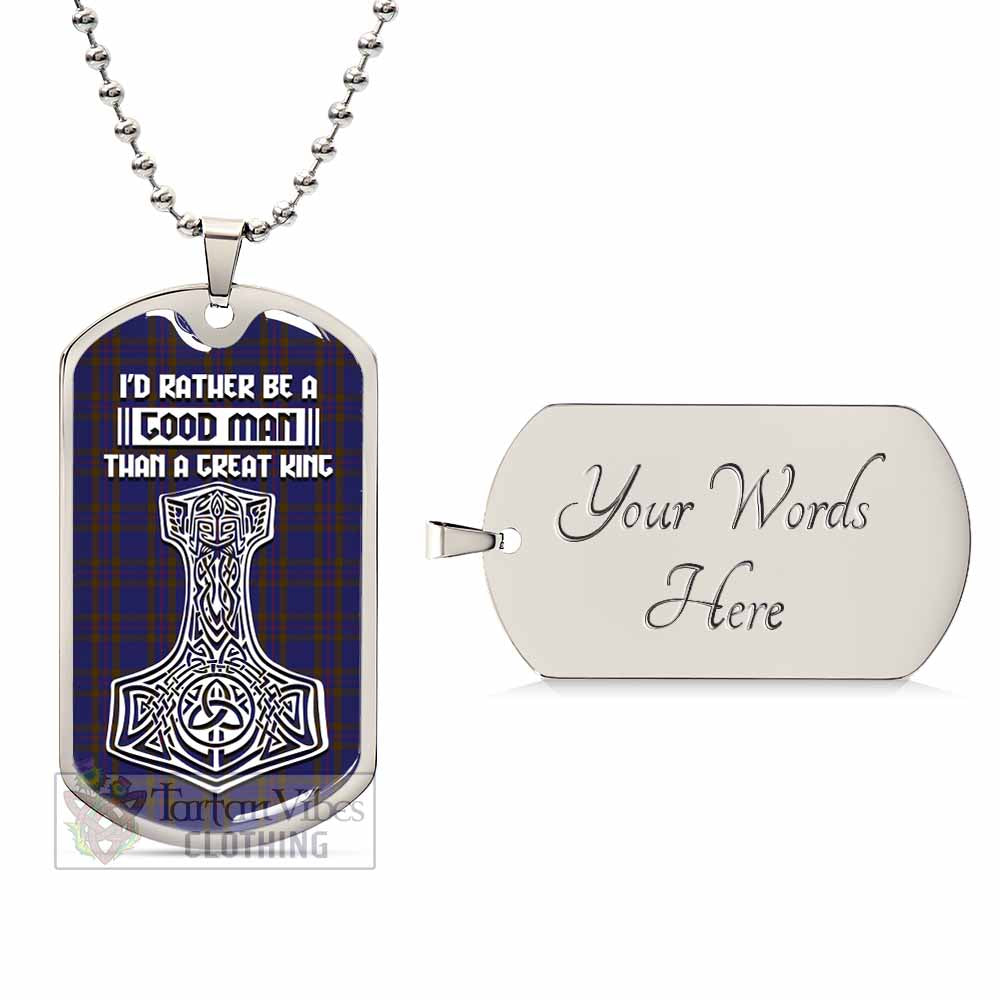 Tartan Vibes Clothing Elliot Tartan Dog Tag Necklace Viking Mjolnir Style