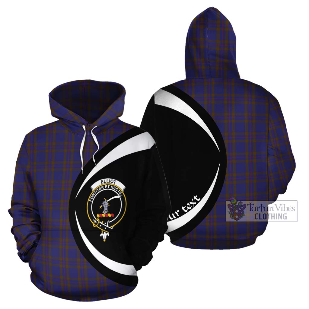 Tartan Vibes Clothing Elliot Tartan Cotton Hoodie with Family Crest Circle Style