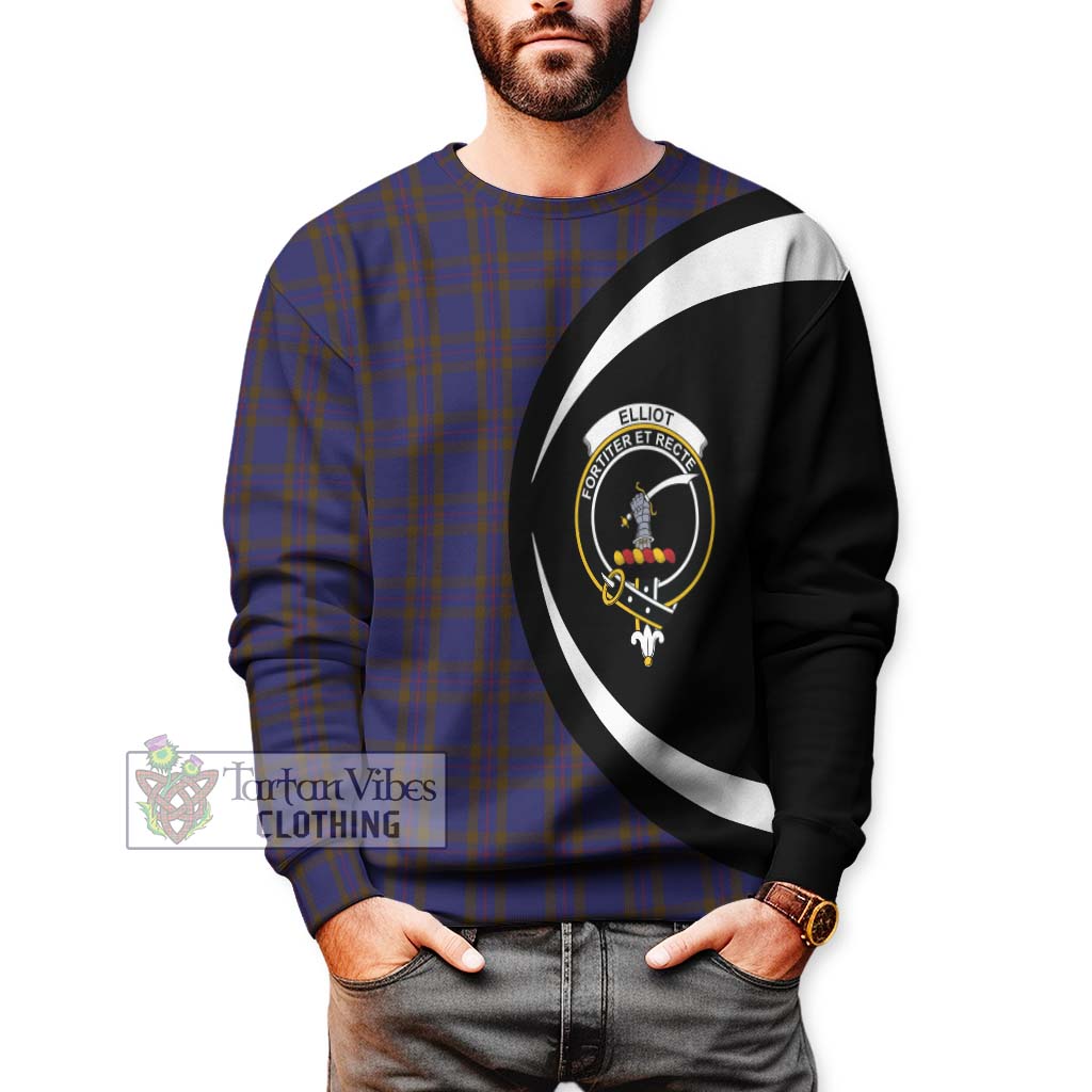 Elliot Tartan Sweatshirt with Family Crest Circle Style - Tartan Vibes Clothing