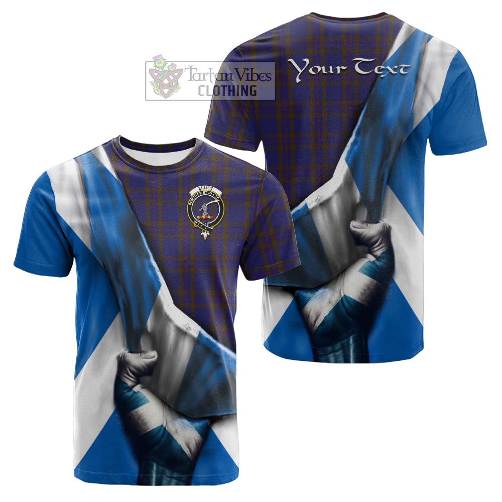 Tartan Vibes Clothing Elliot Tartan Cotton T-shirt with Family Crest Scotland Patriotic Style