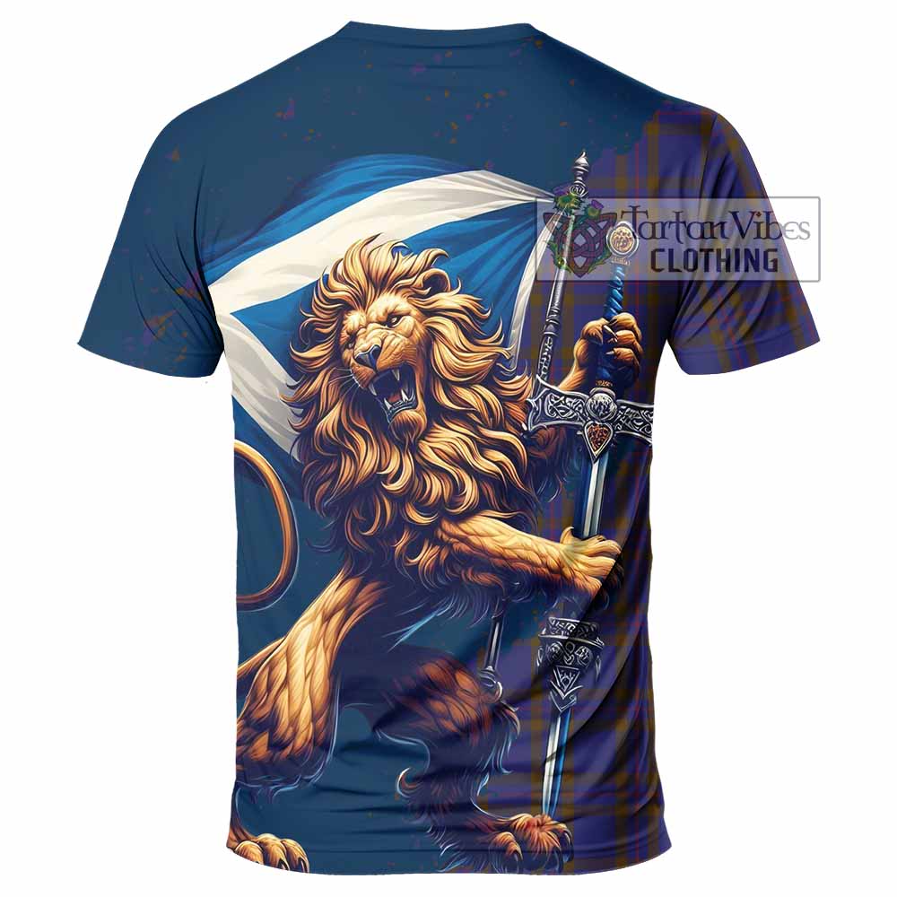 Tartan Vibes Clothing Elliot Tartan Family Crest T-Shirt with Scottish Majestic Lion