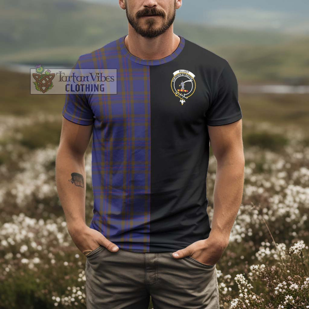 Elliot Tartan T-Shirt with Family Crest and Half Of Me Style - Tartanvibesclothing Shop