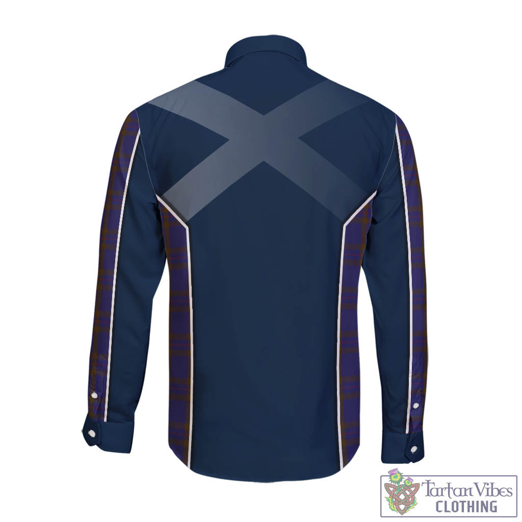 Tartan Vibes Clothing Elliot Tartan Long Sleeve Button Up Shirt with Family Crest and Scottish Thistle Vibes Sport Style