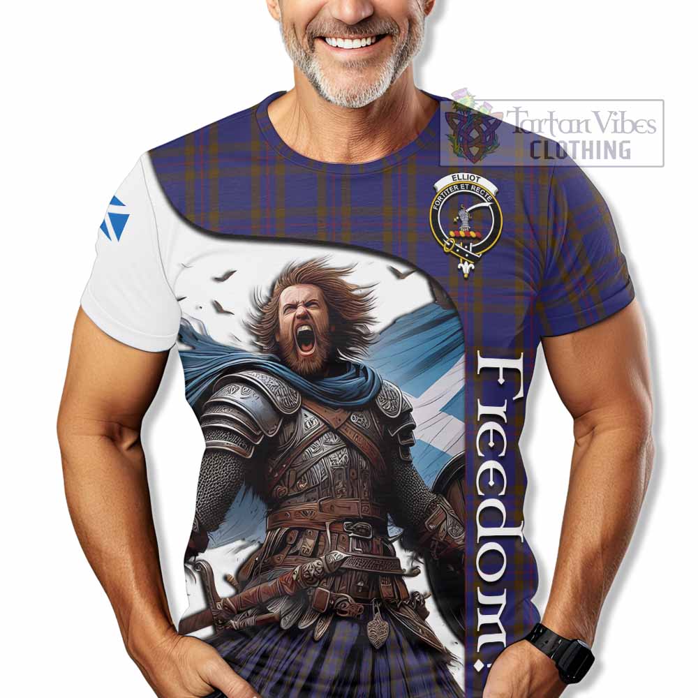 Elliot Crest Tartan T-Shirt Inspired by the Freedom of Scottish Warrior