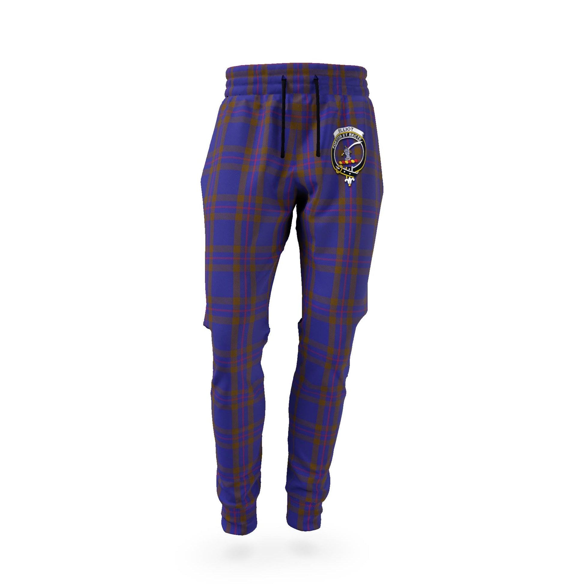 Elliot Tartan Joggers Pants with Family Crest - Tartan Vibes Clothing