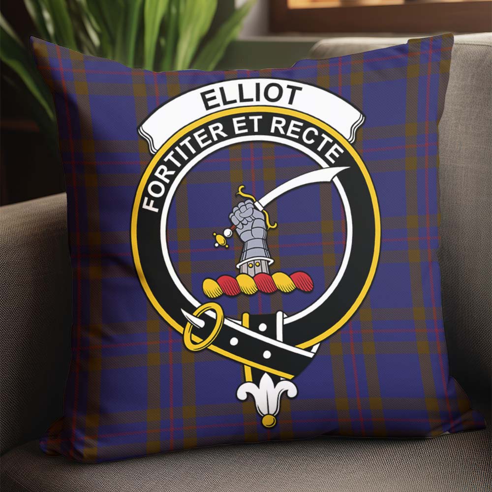 Elliot Tartan Pillow Cover with Family Crest - Tartanvibesclothing