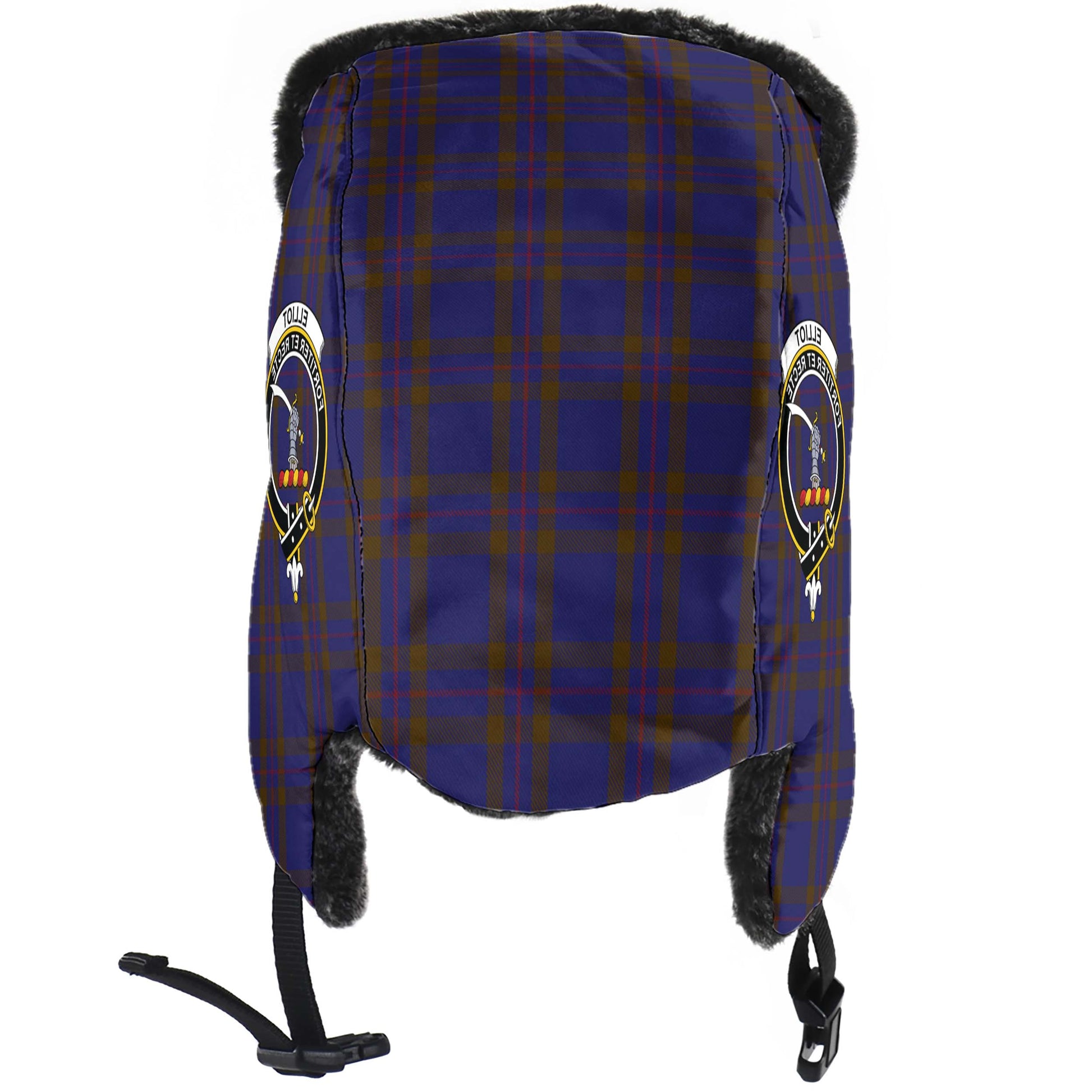 Elliot Tartan Winter Trapper Hat with Family Crest - Tartanvibesclothing