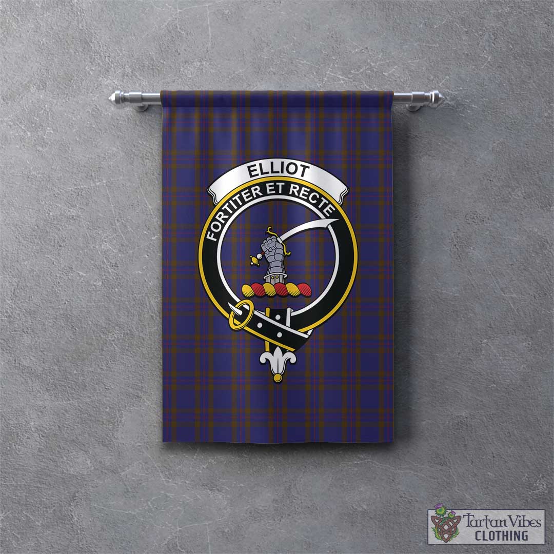 Tartan Vibes Clothing Elliot Tartan Gonfalon, Tartan Banner with Family Crest