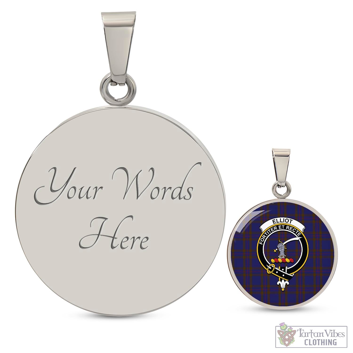 Tartan Vibes Clothing Elliot Tartan Circle Necklace with Family Crest