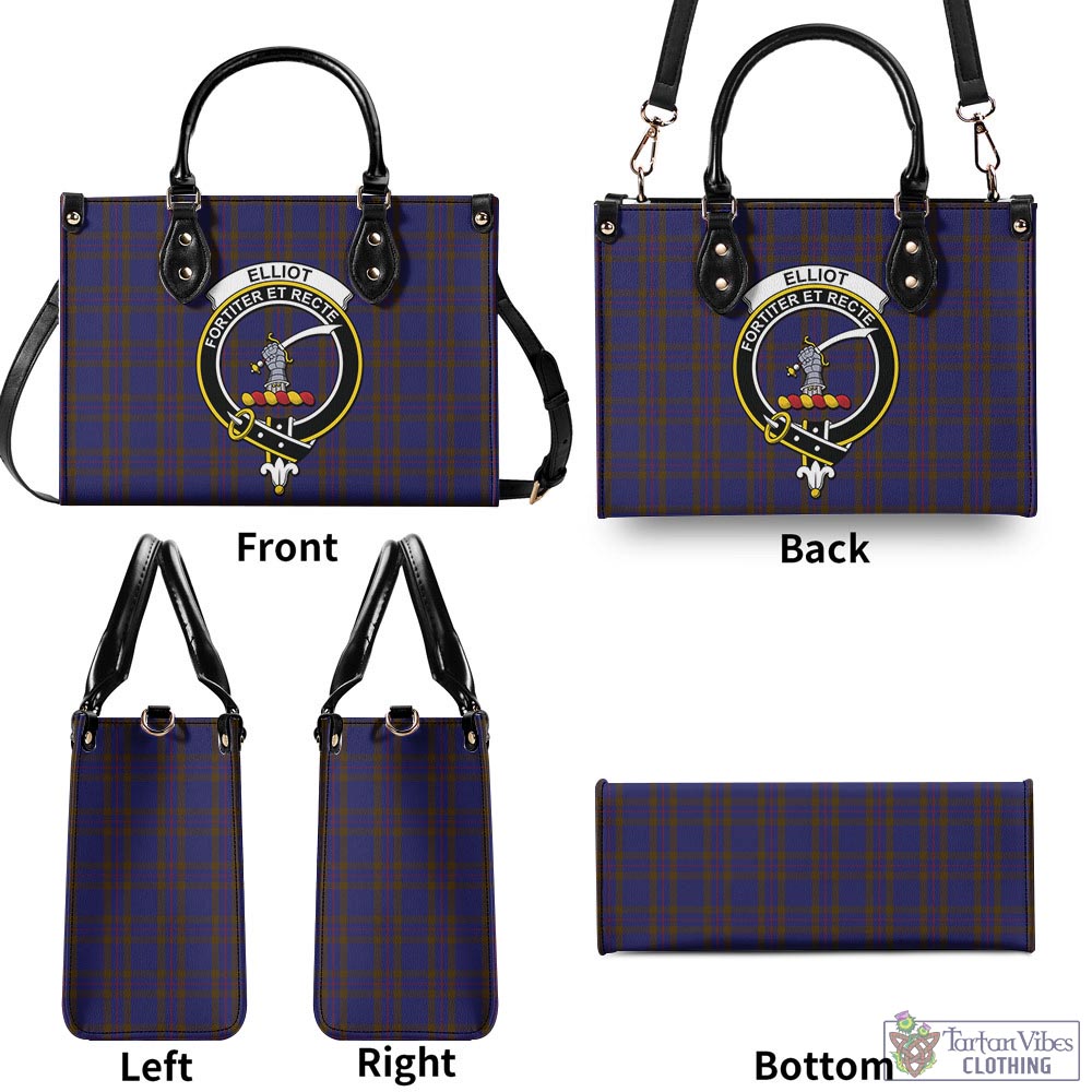 Elliot Tartan Luxury Leather Handbags with Family Crest - Tartan Vibes Clothing