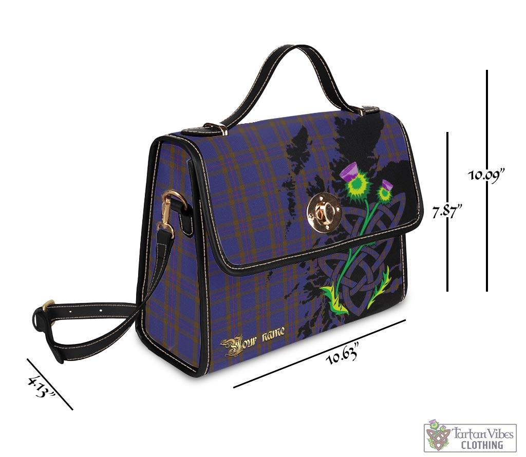 Tartan Vibes Clothing Elliot Tartan Waterproof Canvas Bag with Scotland Map and Thistle Celtic Accents