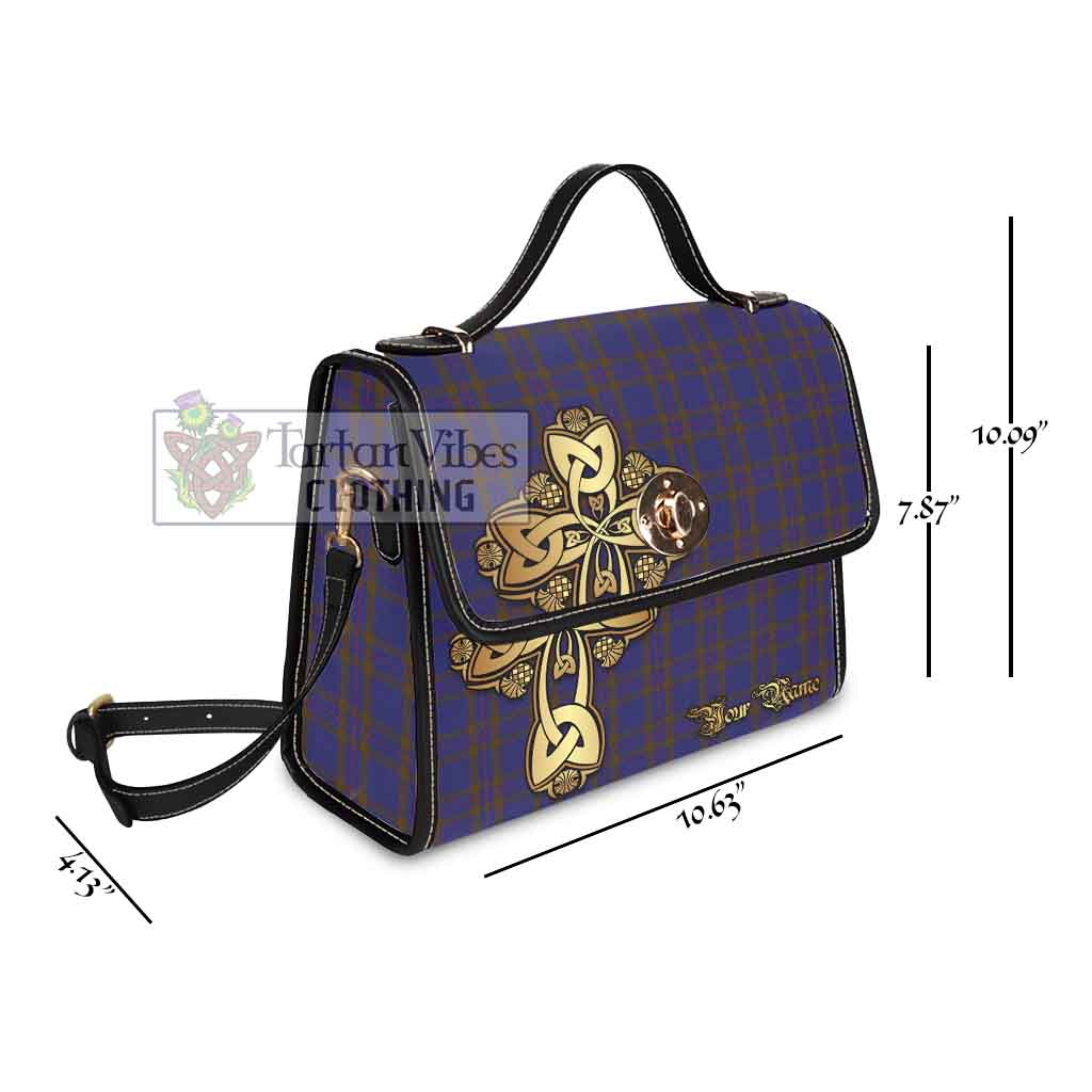 Tartan Vibes Clothing Elliot Tartan Waterproof Canvas Bag Golden Thistle Celtic Cross Style