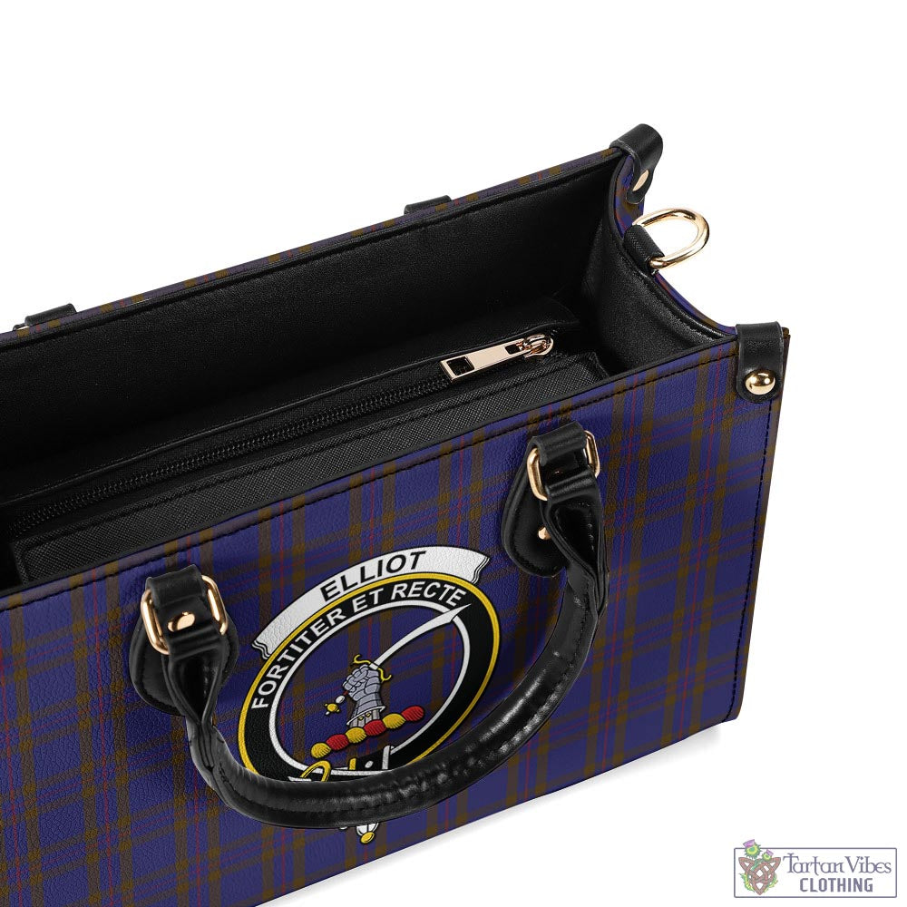 Elliot Tartan Luxury Leather Handbags with Family Crest - Tartan Vibes Clothing