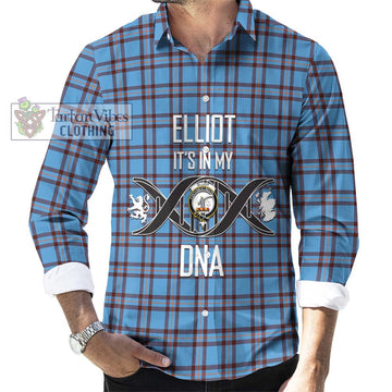 Elliot Ancient Tartan Long Sleeve Button Shirt with Family Crest DNA In Me Style