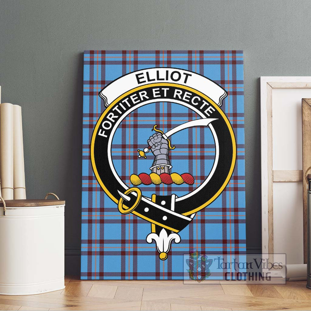 Elliot Ancient Tartan Canvas Print Wall Art with Family Crest Without Frame - Tartan Vibes Clothing