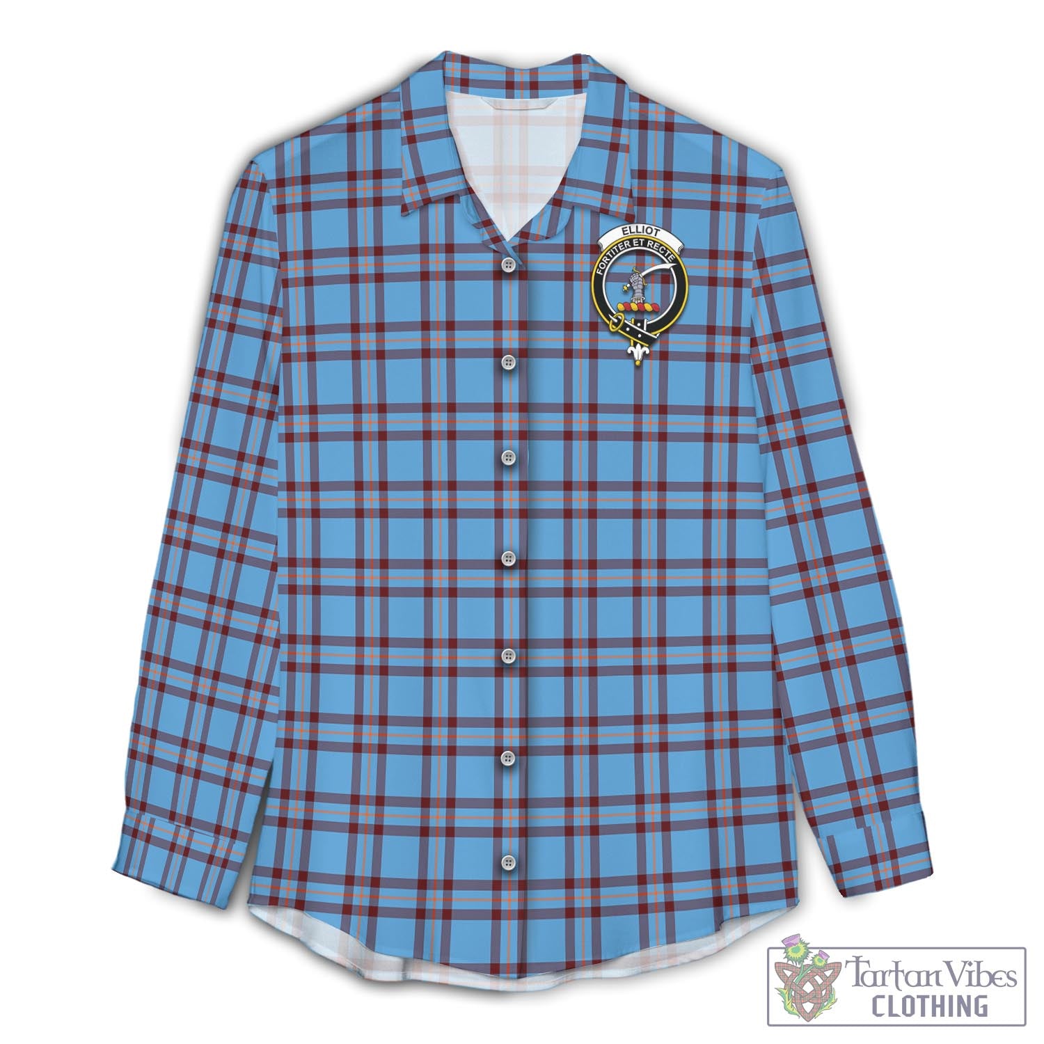 Tartan Vibes Clothing Elliot Ancient Tartan Womens Casual Shirt with Family Crest