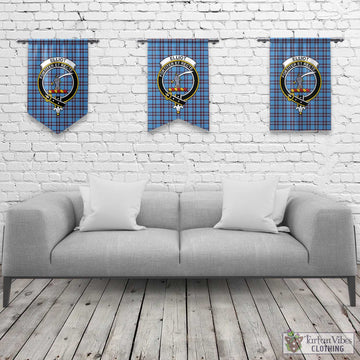 Elliot Ancient Tartan Gonfalon, Tartan Banner with Family Crest