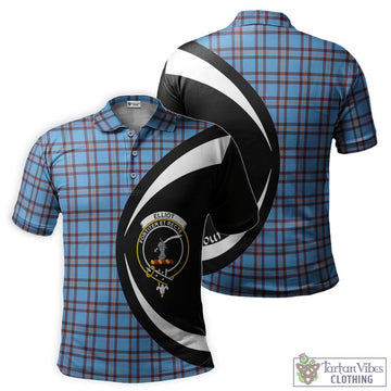 Elliot Ancient Tartan Men's Polo Shirt with Family Crest Circle Style