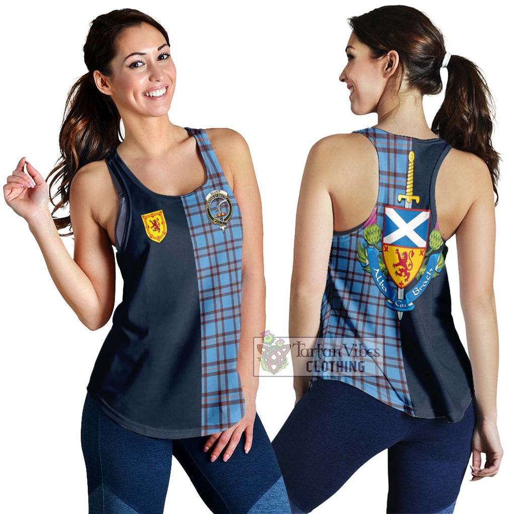 Tartan Vibes Clothing Elliot Ancient Tartan Women's Racerback Tanks with Scottish Lion Royal Arm Half Style