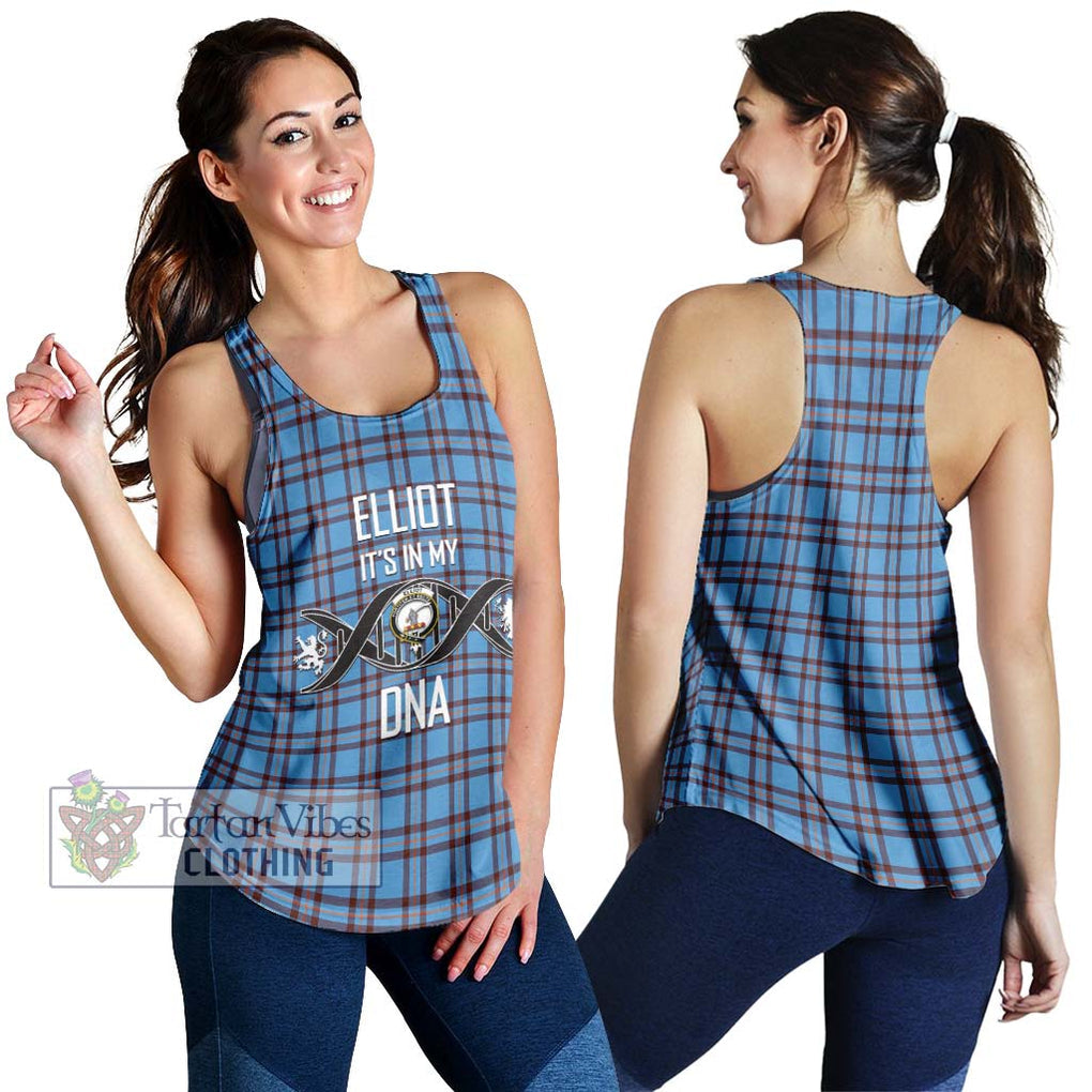 Elliot Ancient Tartan Women's Racerback Tanks with Family Crest DNA In Me Style 4XL - Tartanvibesclothing Shop