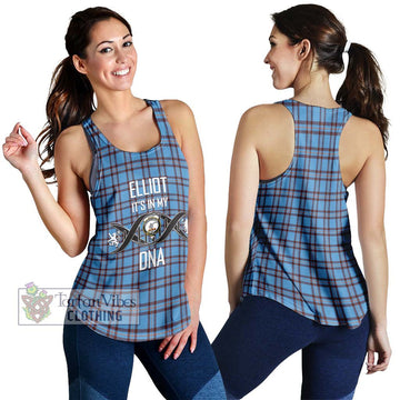 Elliot Ancient Tartan Women's Racerback Tanks with Family Crest DNA In Me Style