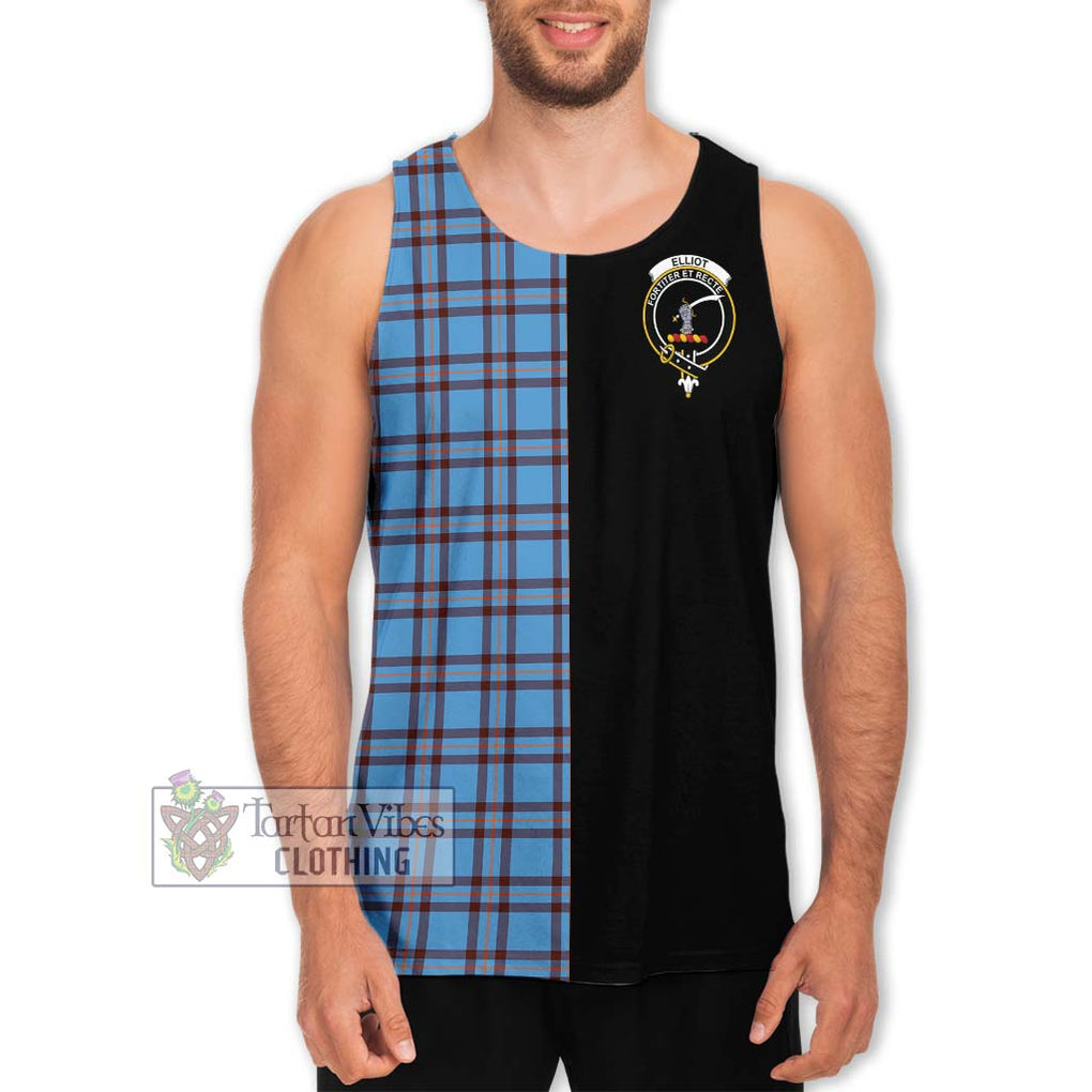 Elliot Ancient Tartan Men's Tank Top with Family Crest and Half Of Me Style Men - Tartanvibesclothing Shop