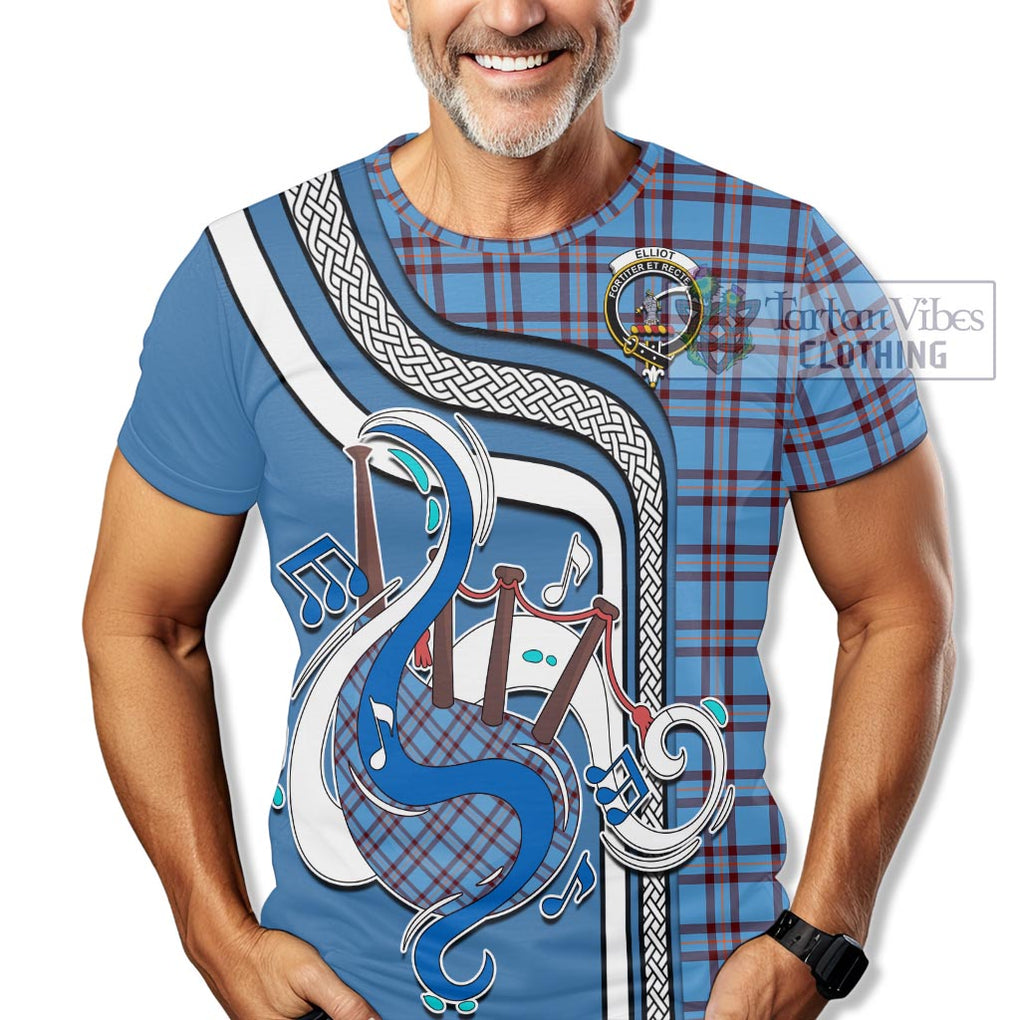 Elliot Ancient Tartan T-Shirt with Epic Bagpipe Style Kid's Shirt - Tartanvibesclothing Shop