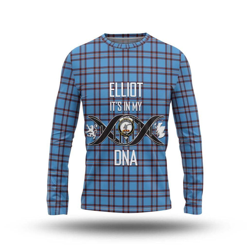 Elliot Ancient Tartan Long Sleeve T-Shirt with Family Crest DNA In Me Style Unisex - Tartanvibesclothing Shop