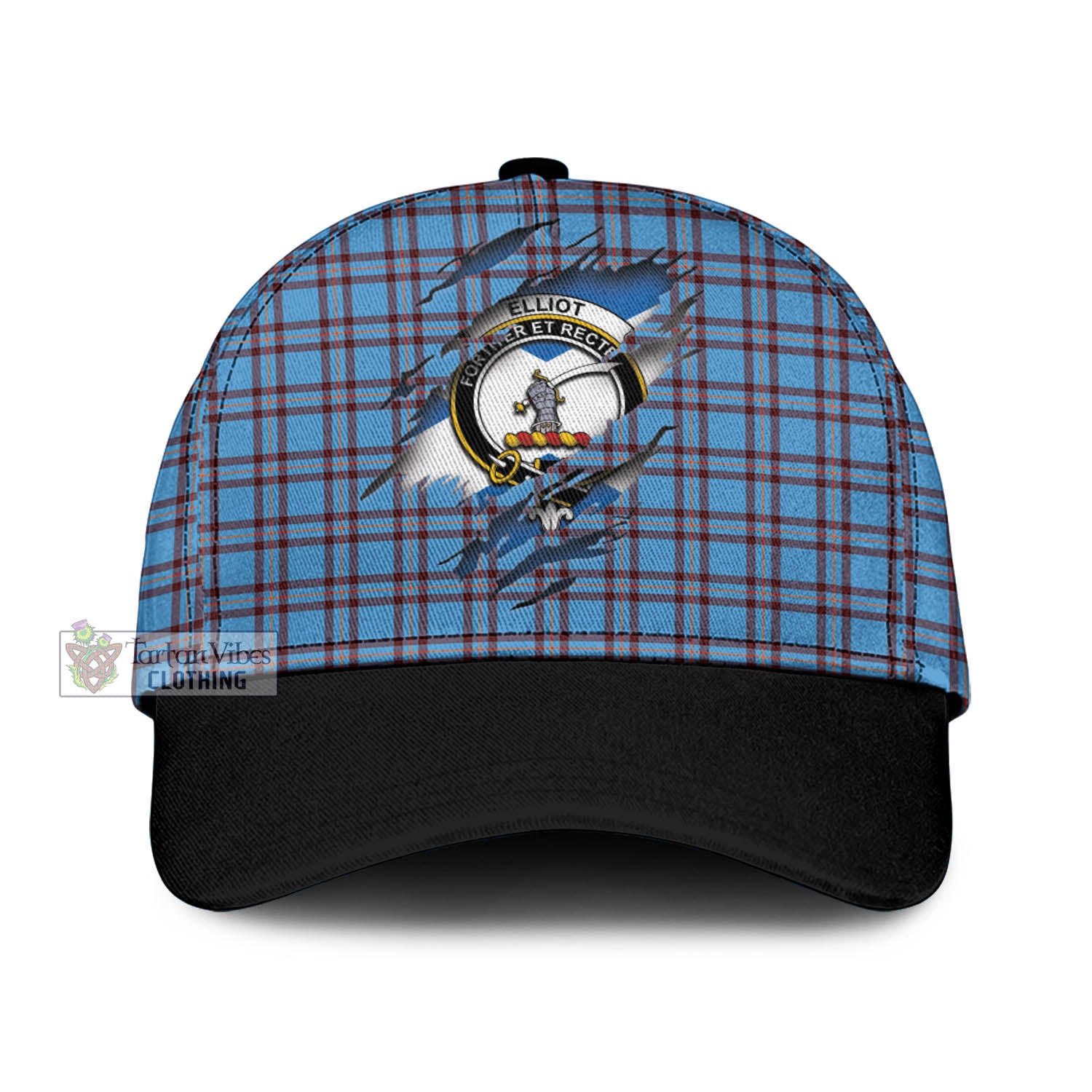 Tartan Vibes Clothing Elliot Ancient Tartan Classic Cap with Family Crest In Me Style