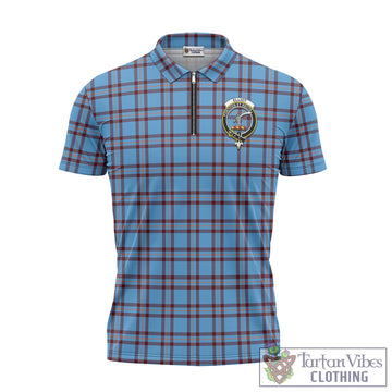 Elliot Ancient Tartan Zipper Polo Shirt with Family Crest