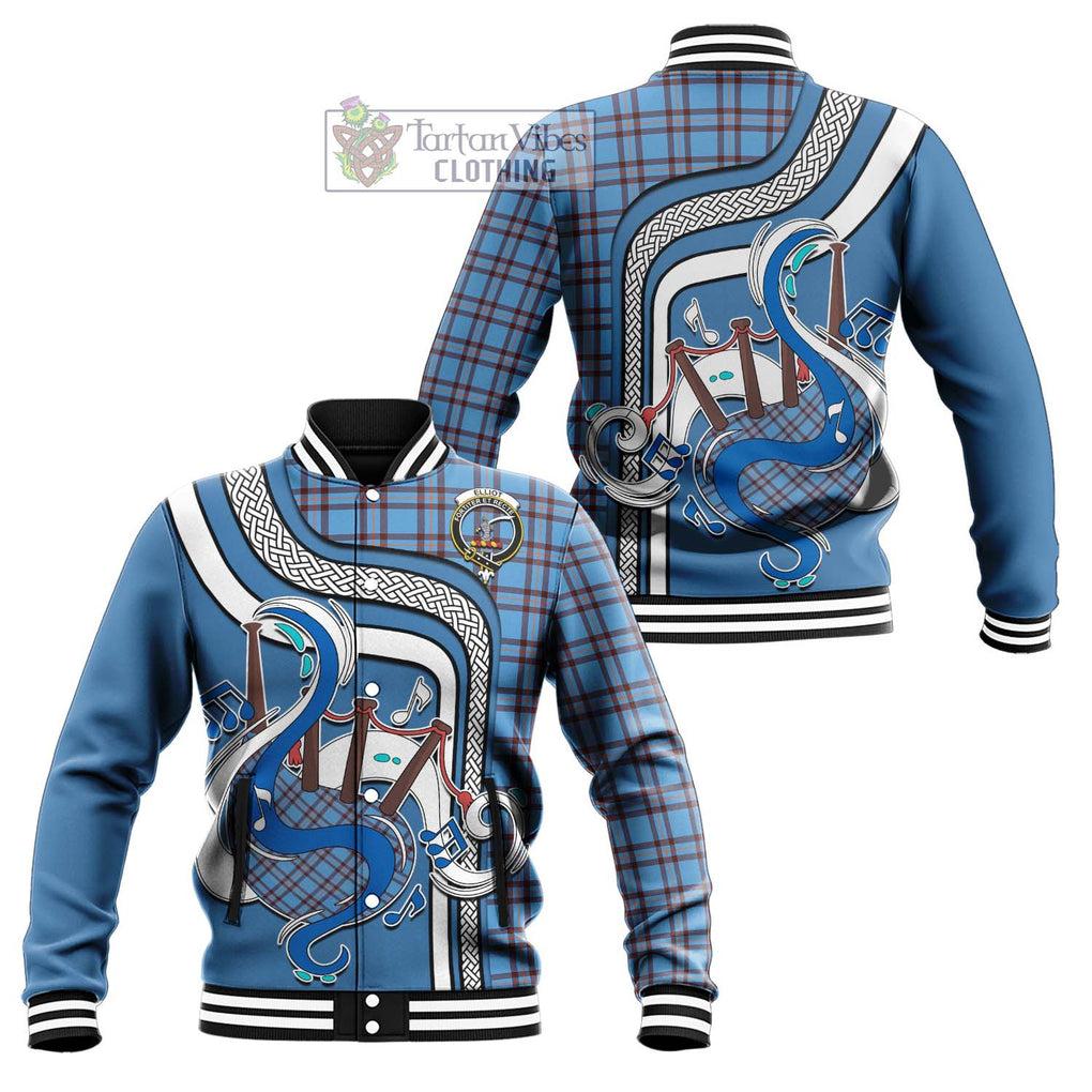 Tartan Vibes Clothing Elliot Ancient Tartan Baseball Jacket with Epic Bagpipe Style