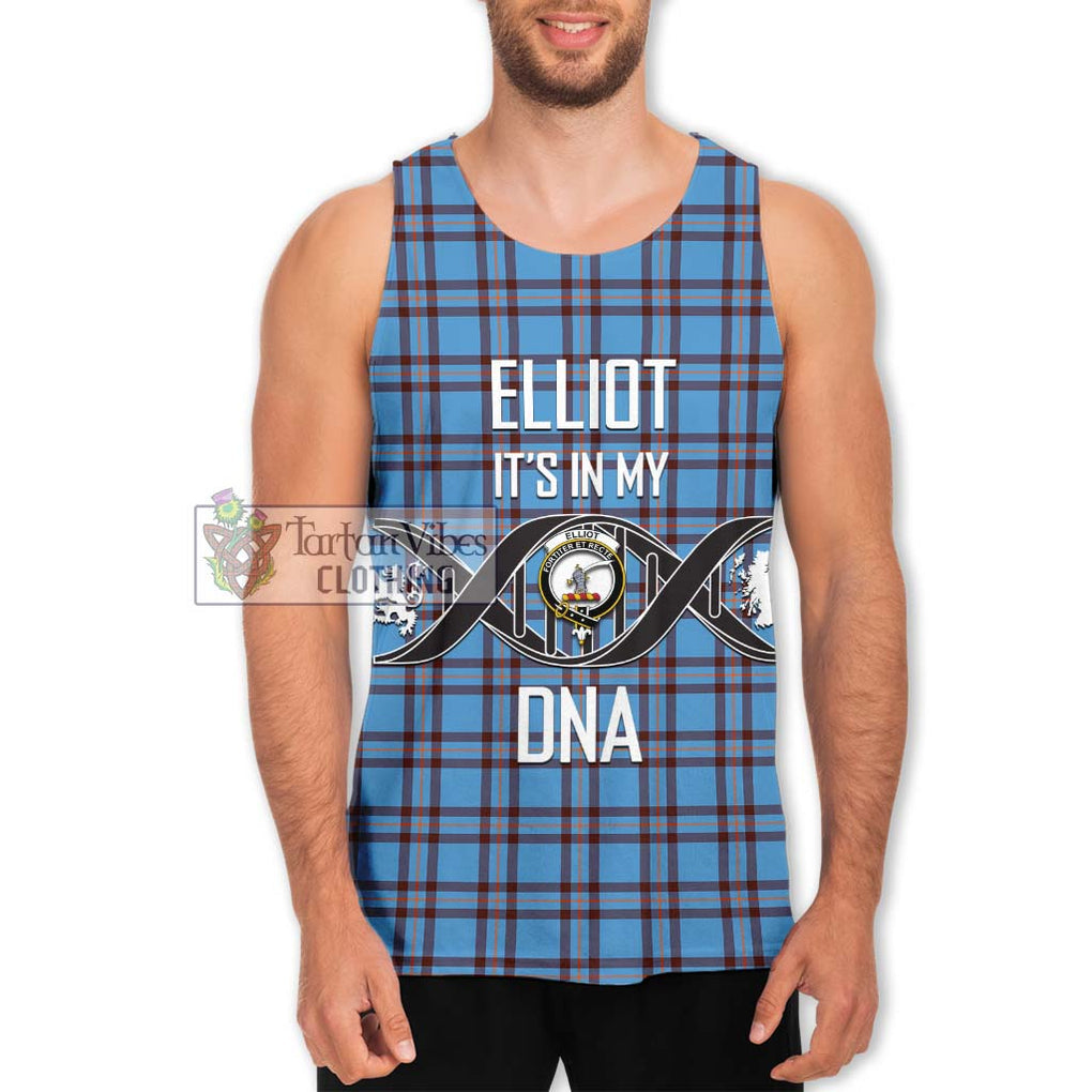 Elliot Ancient Tartan Men's Tank Top with Family Crest DNA In Me Style Men - Tartanvibesclothing Shop