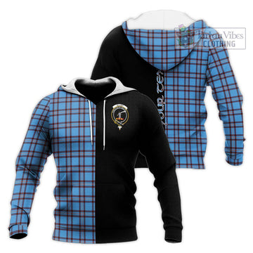 Elliot Ancient Tartan Knitted Hoodie with Family Crest and Half Of Me Style