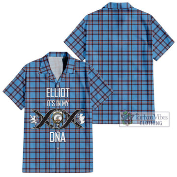 Elliot Ancient Tartan Short Sleeve Button Shirt with Family Crest DNA In Me Style